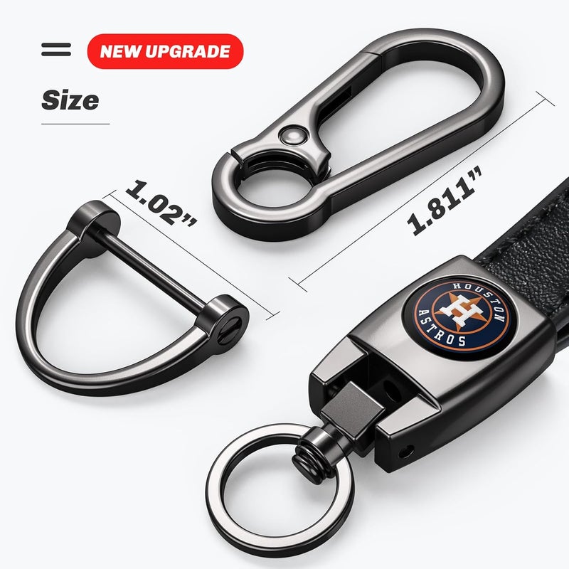 EMIJOY Car Keychain Keyring for Huston Astros Baseball Fans,Huston Astros Accessories Women/Men's Keychains for Vehicles,Leather Key Ring Lanyard for Car Key Fob Holder,Key Fob Keyring Replacement - Image 5